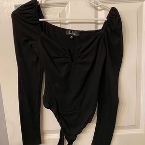Black long sleeved bodysuit